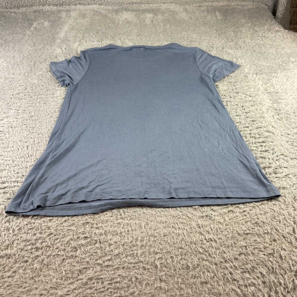 Active Basic Womens Crewneck Short Sleeve T-Shirt Blue Rayon Spandex Large - Picture 8 of 9